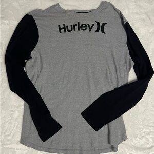 Hurley Women's Long Sleeve Top in Gray and Black